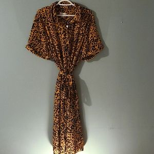 Leopard Print Wrap Dress